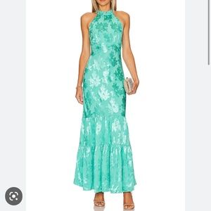 NWT Saylor Everleigh Teal High-Neck Backless Dress